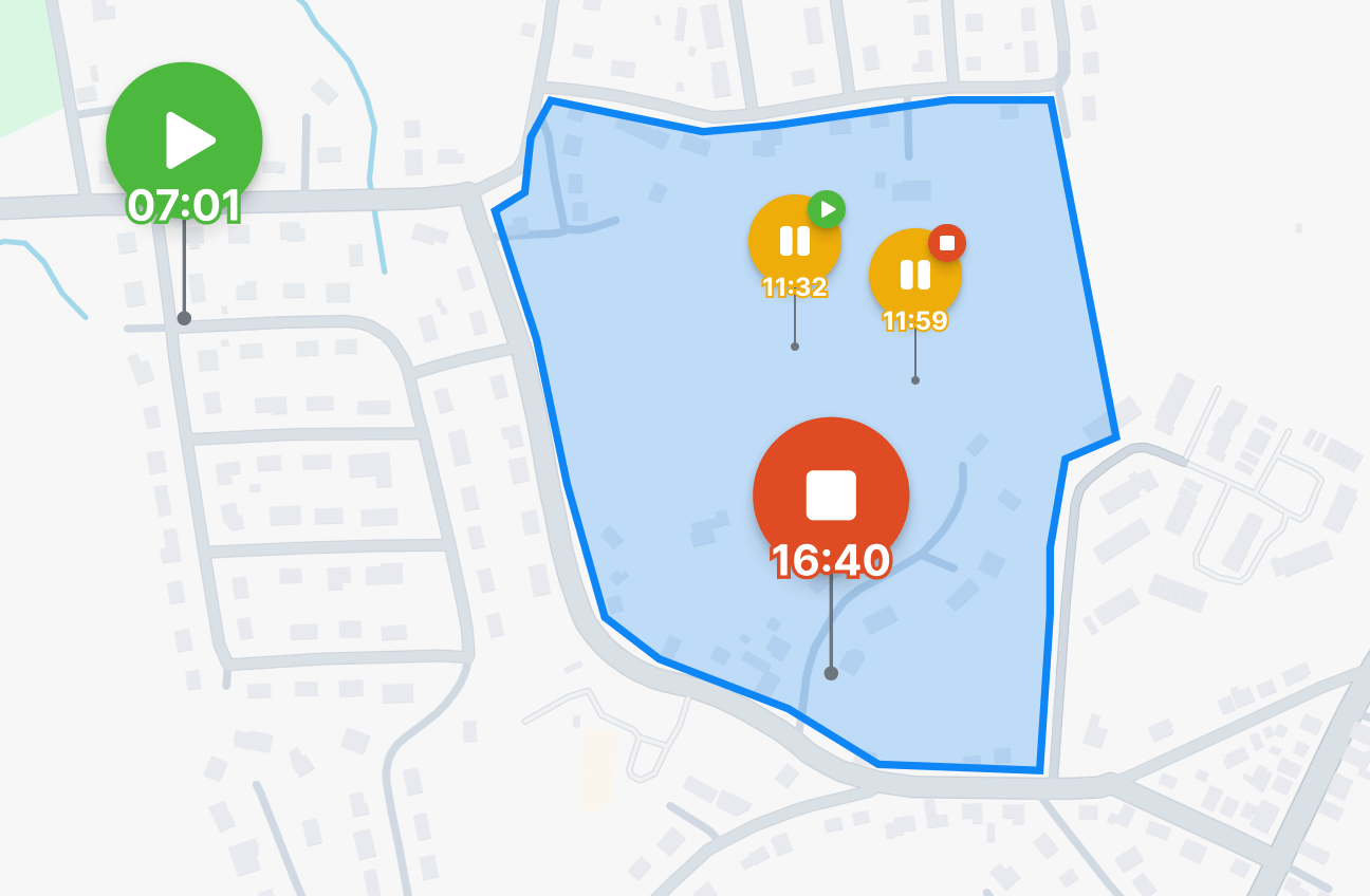 GPS-локація початку та завершення обліку робочого часу в будівництві Remato