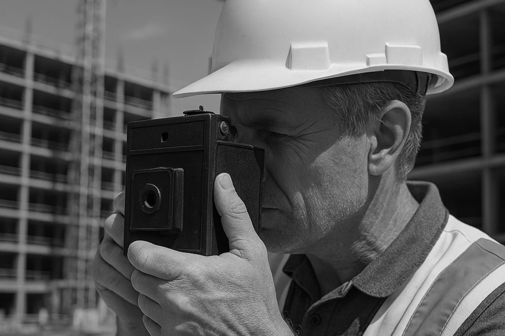 Documenting construction site with photos