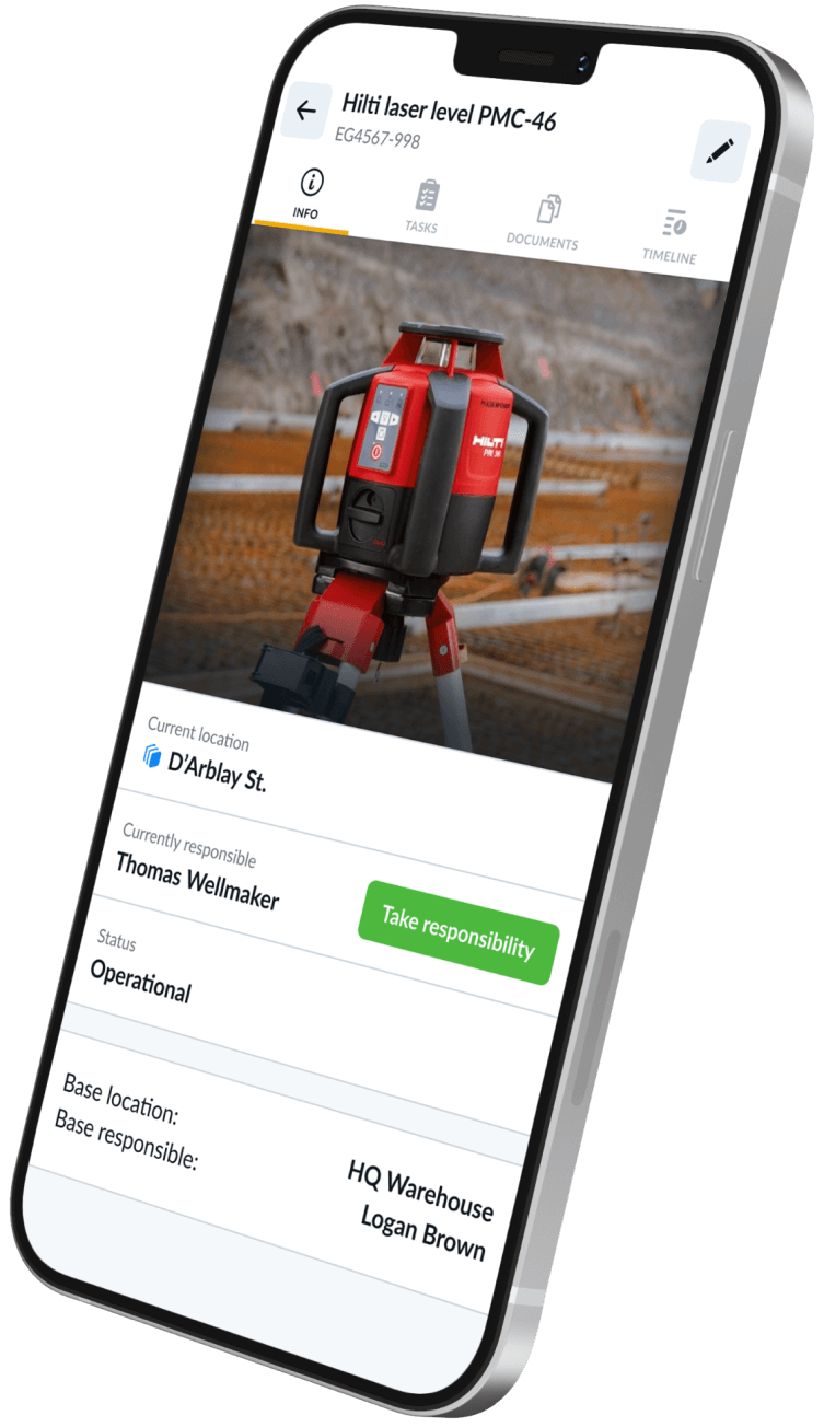 Construction asset management app