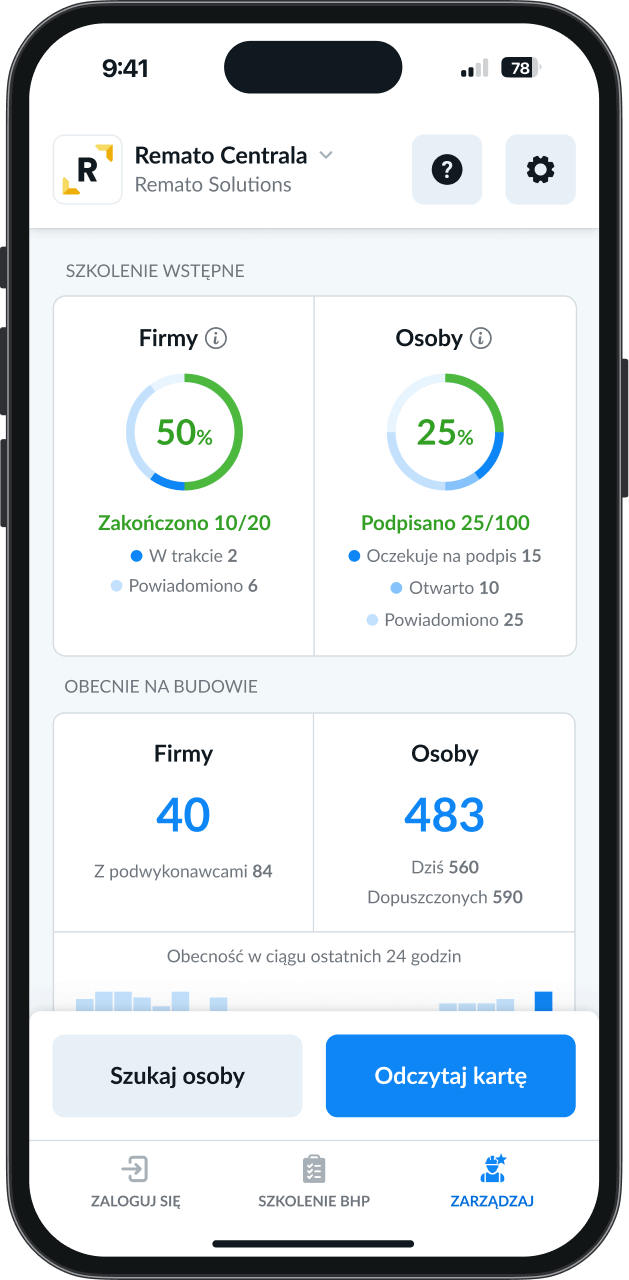 Remato Widżet Zarządzania Szkoleniem Wstępnym Online